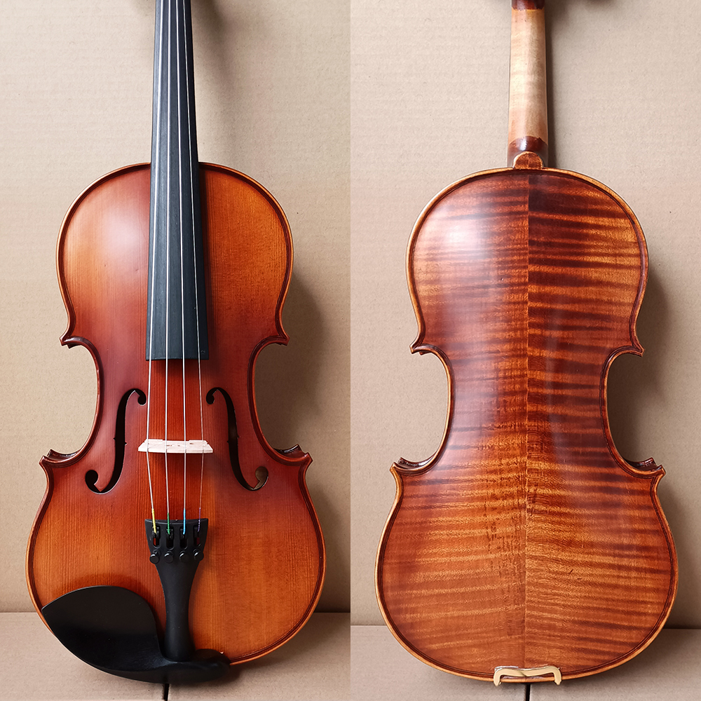 L Musical Instrument - Rich stripes maple handmade Violin 4/4