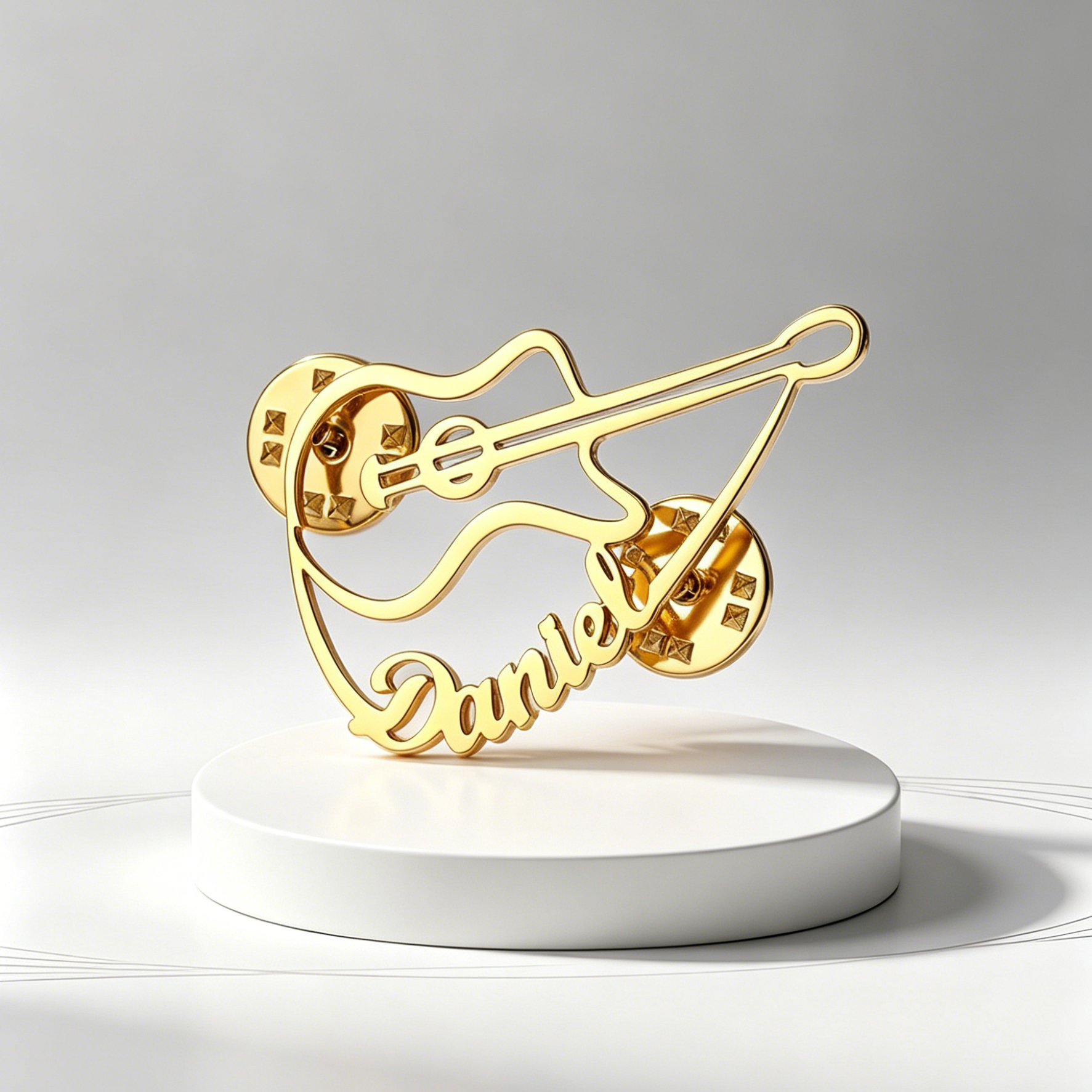 Musical Instrument Name - Custom Violin Pin Brooch Stainless Steel