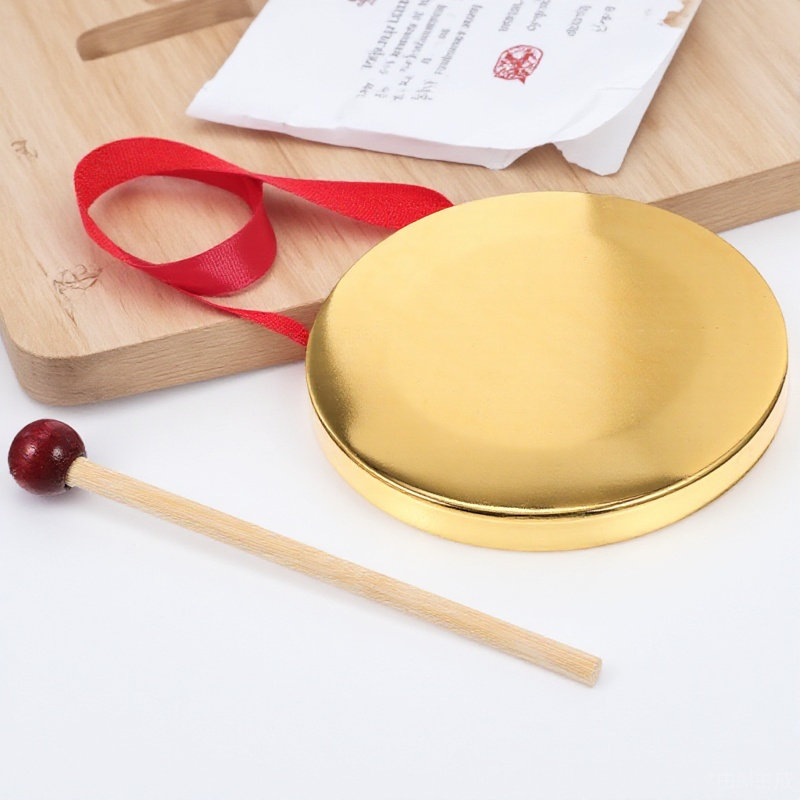 Musical Instrument In Chinese - 1Set Small Metal Hand Held Gong