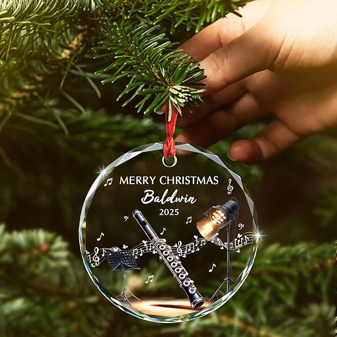 Musical Instrument Name - Awesome Piccolo Glass Ornament Gift for