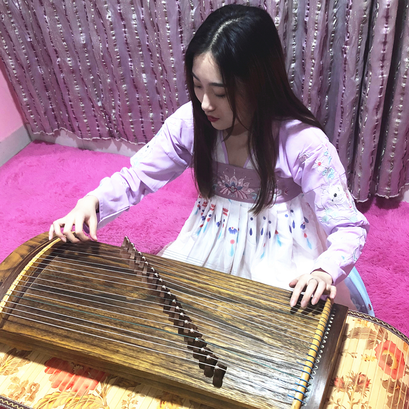 Musical Instrument Zither - Mini Guzheng Portable Half-Zheng 21 Strings