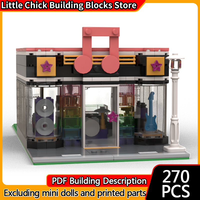 Musical Instrument Shop - City Street View Model MOC Building