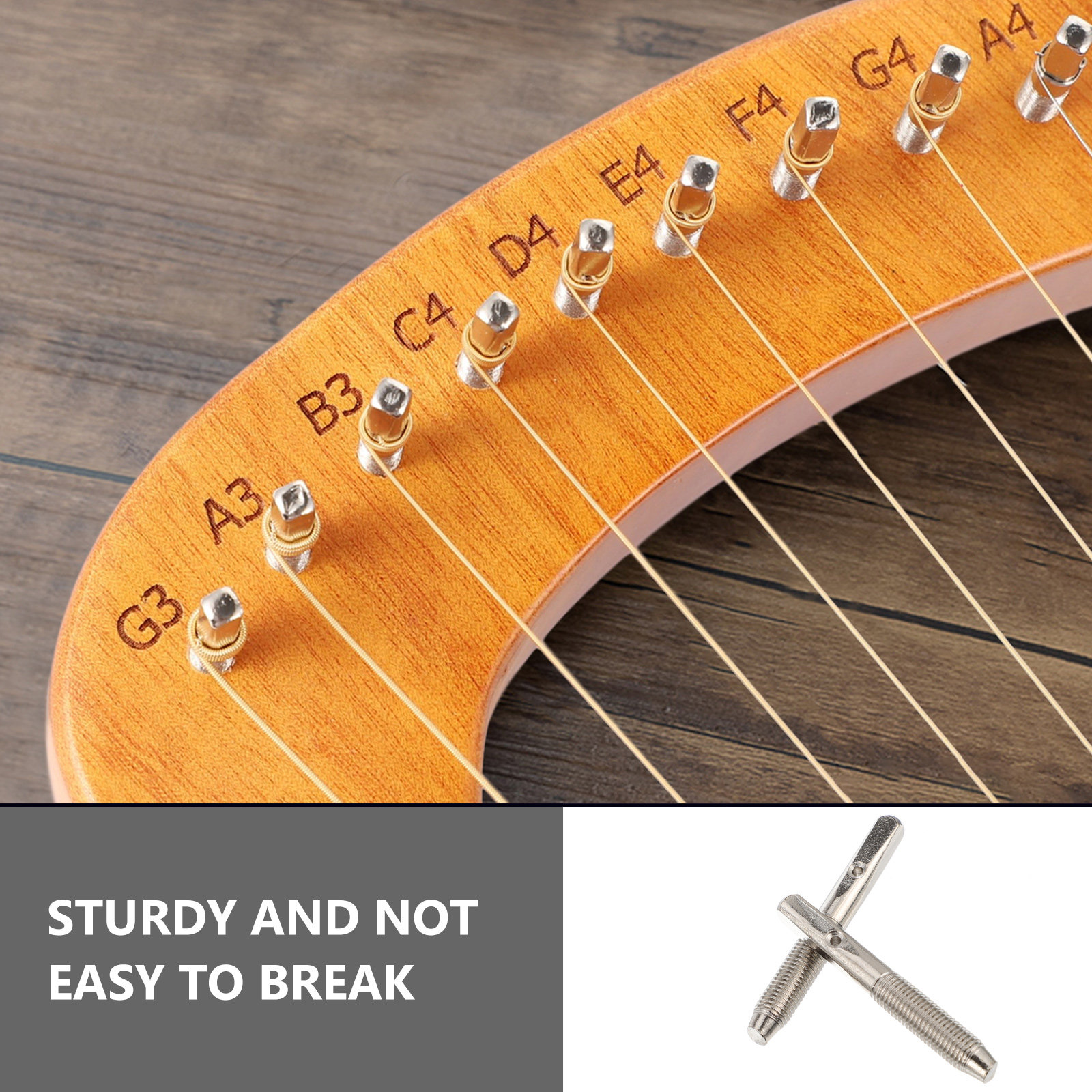 Musical Instrument Zither - 7Pcs Harp String Pin Metal Peg