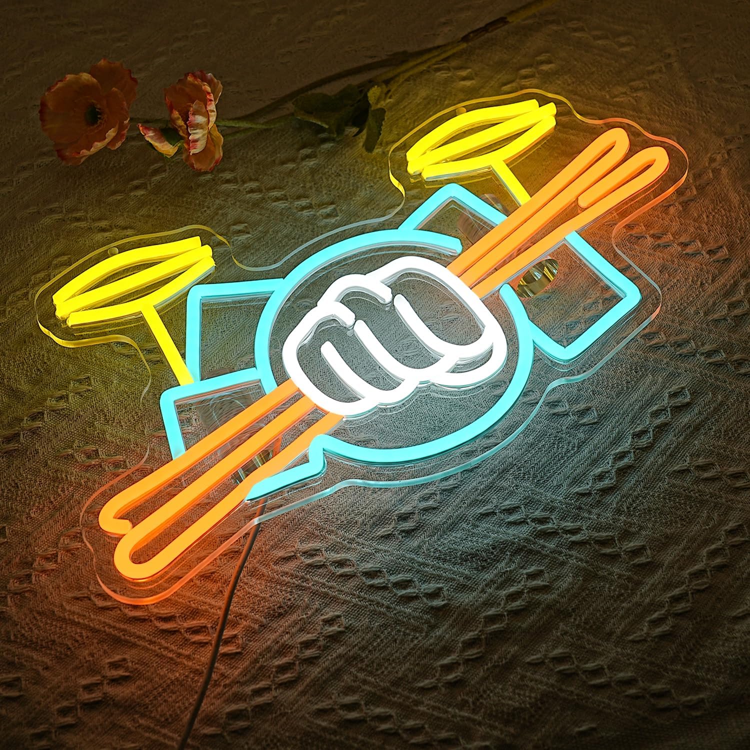 Drum Set Neon Sign USB Powered - Musical Instrument With A incelemesi ve fiyatı