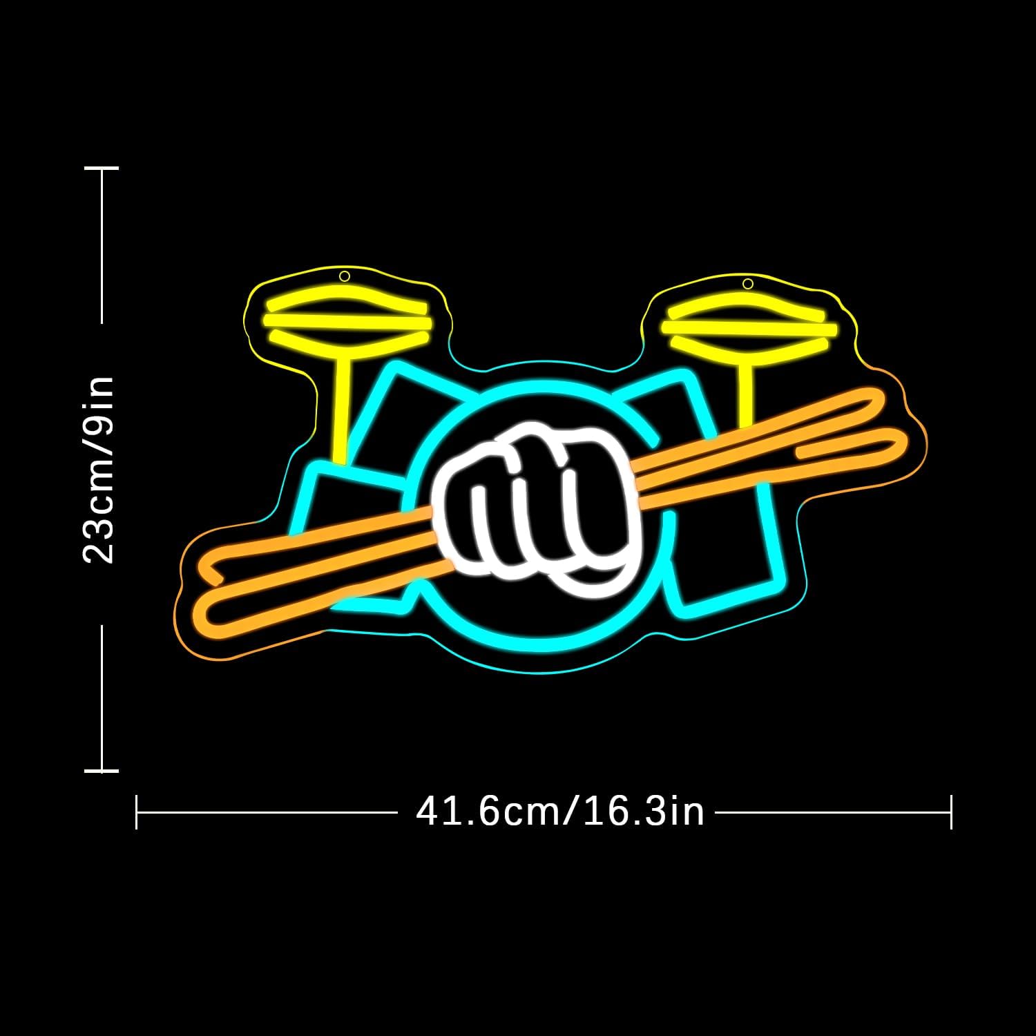 Drum Set Neon Sign USB Powered - Musical Instrument With A incelemesi ve fiyatı