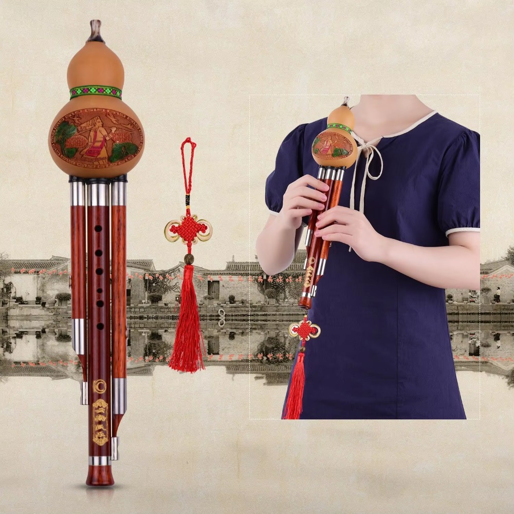 3-Tone C Key Hulusi Gourd Flut - Musical Instrument In Chinese incelemesi ve fiyatı
