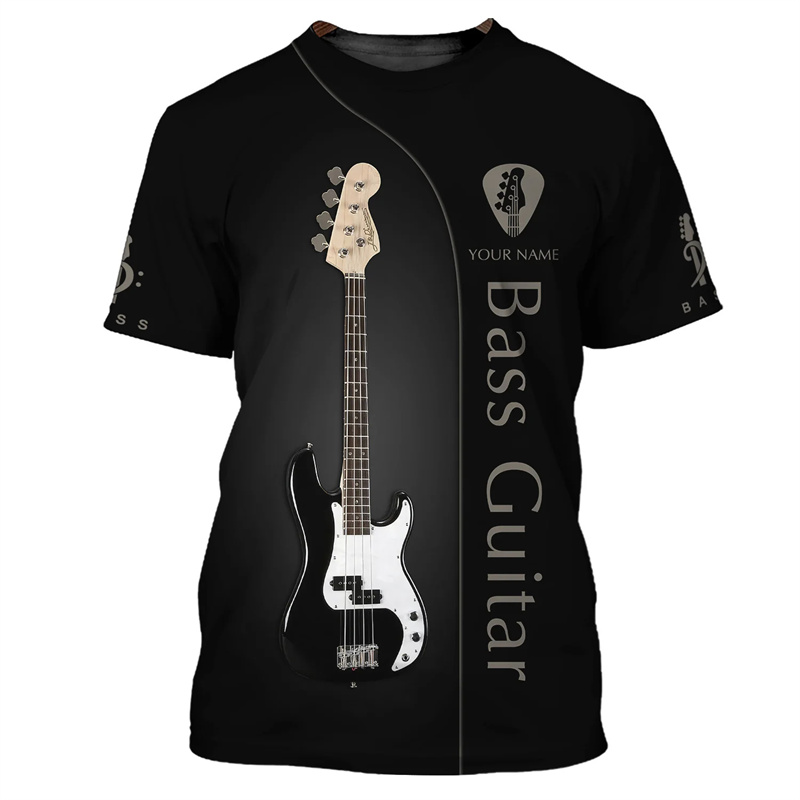 Fashion Guitar Bass 3D Print T - Musical Instrument Name incelemesi ve fiyatı