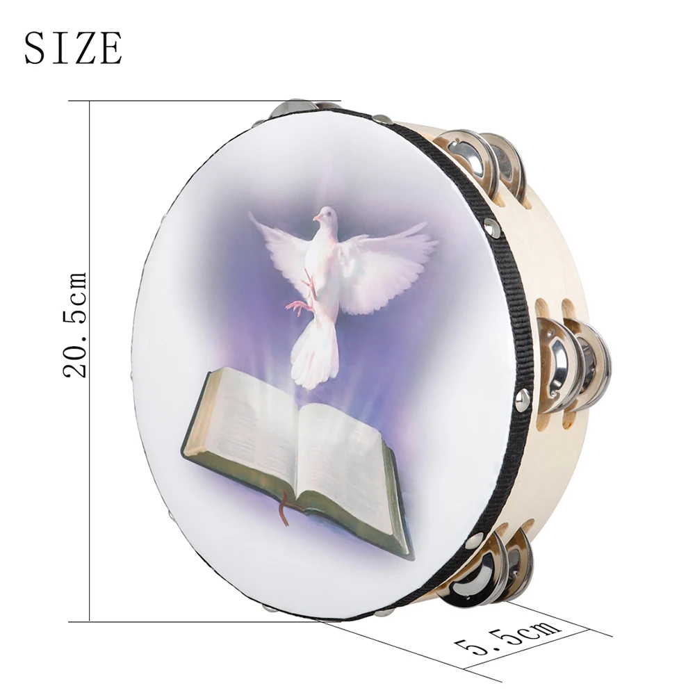 8 Inch Tambourine Peace Pigeon - Tambourine Hand Drum incelemesi ve fiyatı