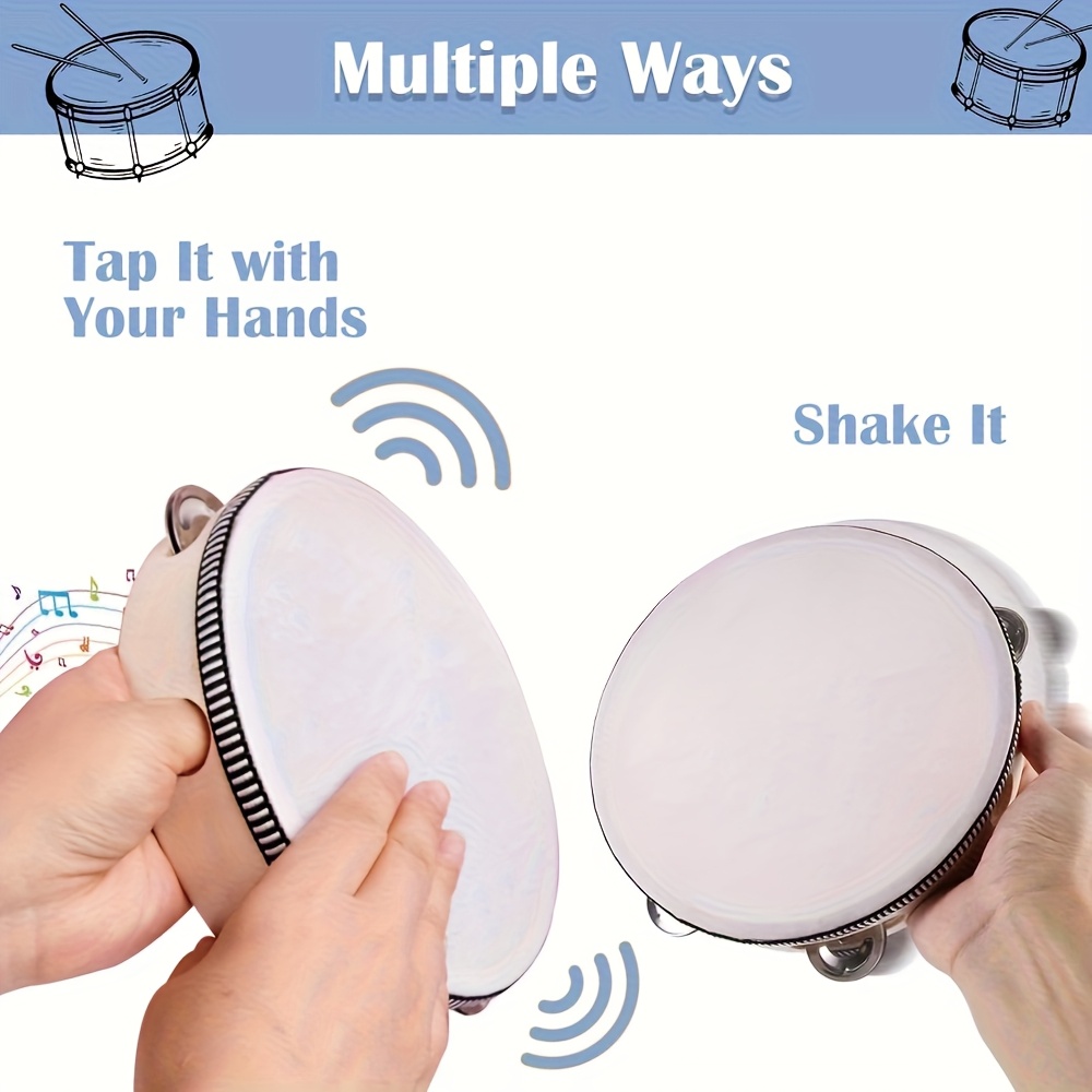 1/3pcs Wooden Tambourine 6/8/1 - Tambourine Hand Drum incelemesi ve fiyatı